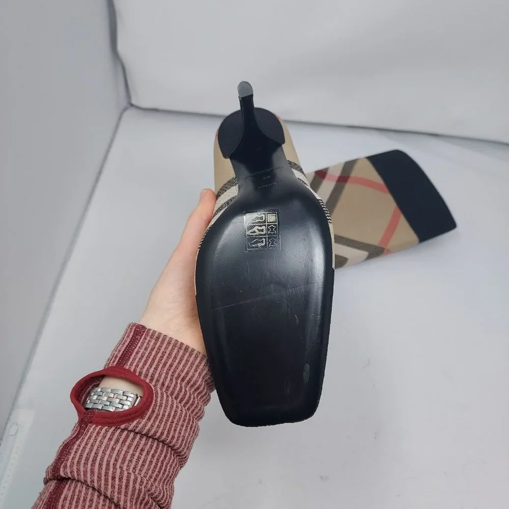 Burberry Dolman Checked Stretch-Cotton Boots - Picture 4 of 10